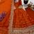 Orange fendy silk embroidered stitched kurta set