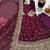 Wine fendy silk embroidered stitched kurta set
