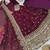 Wine fendy silk embroidered stitched kurta set