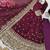 Wine fendy silk embroidered stitched kurta set