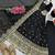 Black fendy silk embroidered stitched kurta set