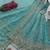 Sea green fendy silk embroidered stitched kurta set