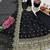 Black fendy silk embroidered stitched kurta set