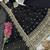 Black fendy silk embroidered stitched kurta set