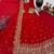 Red fendy silk embroidered stitched kurta set