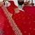 Red fendy silk embroidered stitched kurta set