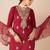 Ethnic Motifs Embroidered V-Neck Zari Straight Kurta With Trousers & Dupatta