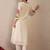 Women Floral Printed Round Neck Pure Cotton Pleated Kurta with Trousers
