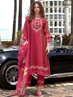 Women Floral Embroidered Kurta with Trousers & Dupatta 1