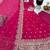 Pink fendy silk embroidered stitched kurta set