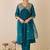 Ethnic Motifs Embroidered Zari Empire A-Line Kurta With Trouser And Dupatta