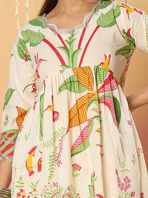 Women Ethnic Motifs Printed Panelled Pure Cotton Kurta with Trousers & Dupatta 2