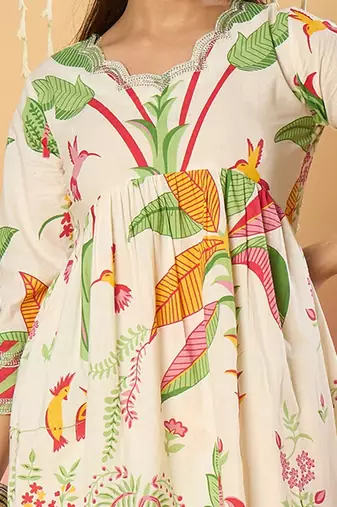 Women Ethnic Motifs Printed Panelled Pure Cotton Kurta with Trousers & Dupatta