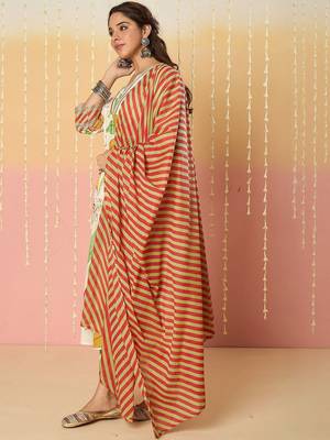 Women Ethnic Motifs Printed Panelled Pure Cotton Kurta with Trousers & Dupatta 4