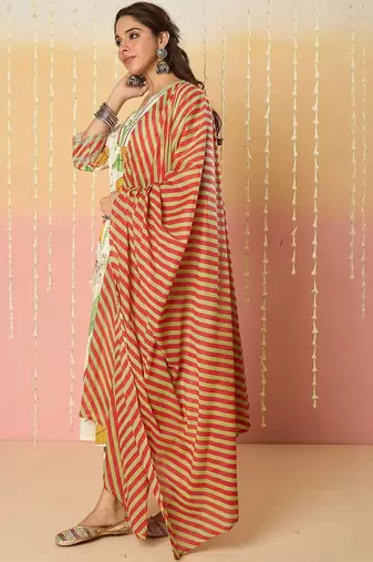 Women Ethnic Motifs Printed Panelled Pure Cotton Kurta with Trousers & Dupatta