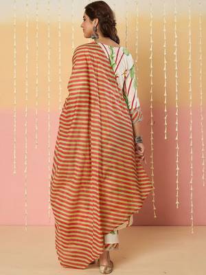 Women Ethnic Motifs Printed Panelled Pure Cotton Kurta with Trousers & Dupatta 5
