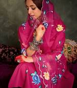 Women Floral Printed Cotton A-Line Kurta with Trousers & Dupatta
