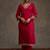 Embroidered Viscose Rayon Straight Thread Work Kurta With Trousers