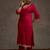Embroidered Viscose Rayon Straight Thread Work Kurta With Trousers