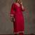 Embroidered Viscose Rayon Straight Thread Work Kurta With Trousers