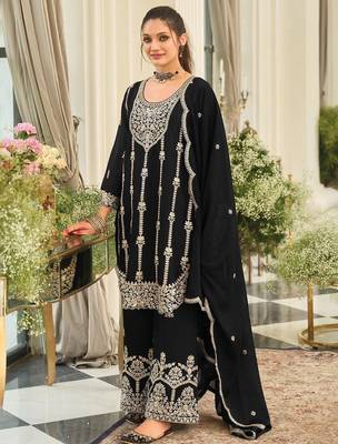 Women Ethnic Motifs Embroidered Kurta with Palazzo & Dupatta 3