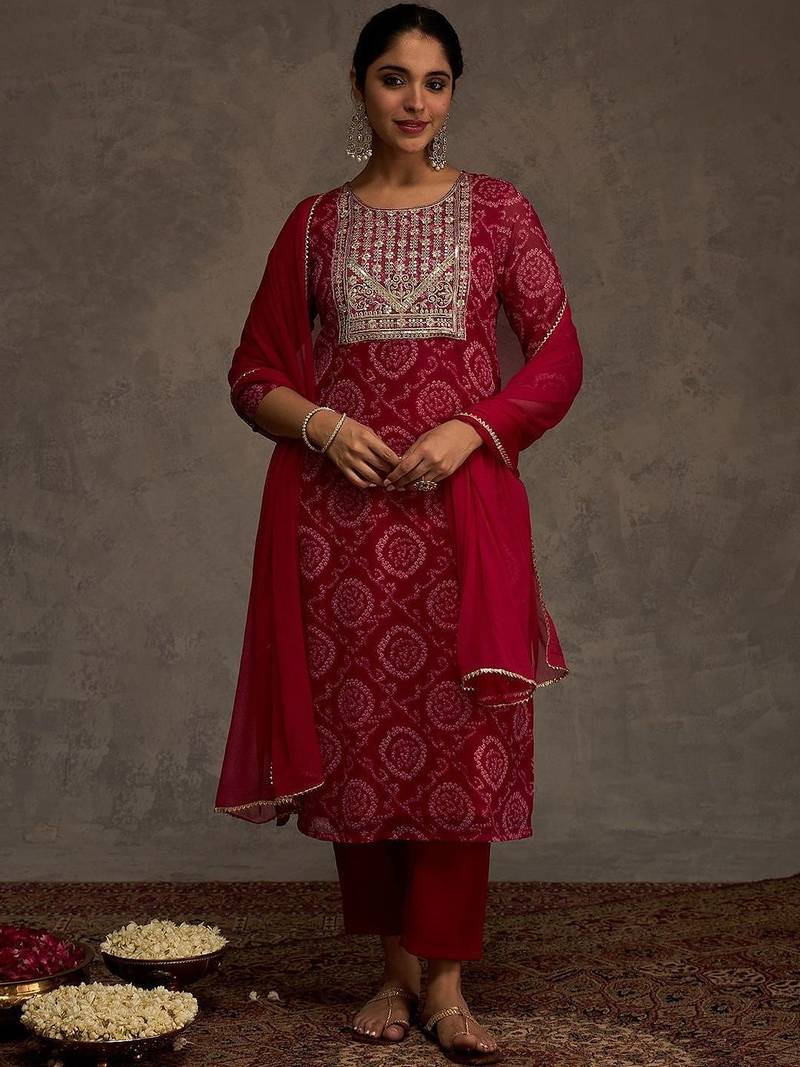 Women Ethnic Motifs Embroidered Kurta with Trousers & Dupatta