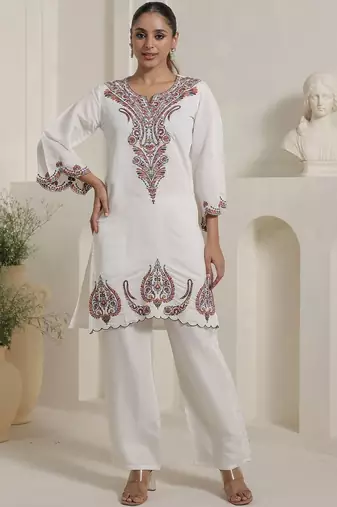 Women Ethnic Motifs Embroidered Regular Kurta with Palazzos & Dupatta