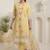 Floral Embroidered Thread Work Straight Kurta & Trousers With Dupatta