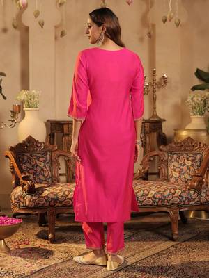 Women Ethnic Motifs Embroidered Regular Sequinned Kurta with Trousers & Dupatta 4