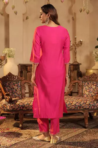 Women Ethnic Motifs Embroidered Regular Sequinned Kurta with Trousers & Dupatta