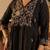 Floral Embroidered Pleated V-Neck Thread Work A-Line Kurta with Trousers