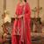 Ethnic Motifs Embroidered Straight Chinon Kurta & Palazzos With Dupatta