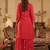 Ethnic Motifs Embroidered Straight Chinon Kurta & Palazzos With Dupatta