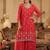 Ethnic Motifs Embroidered Straight Chinon Kurta & Palazzos With Dupatta