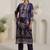 Motif Printed Notch Neck Chinon Mirror Work Straight Kurta & Palazzo With Dupatta