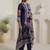 Motif Printed Notch Neck Chinon Mirror Work Straight Kurta & Palazzo With Dupatta