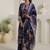 Motif Printed Notch Neck Chinon Mirror Work Straight Kurta & Palazzo With Dupatta