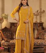 Women Ethnic Motifs Embroidered Regular Sequinned Kurta Set With Dupatta