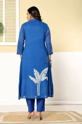Women Printed Regular Pure Cotton Kurta with Trousers