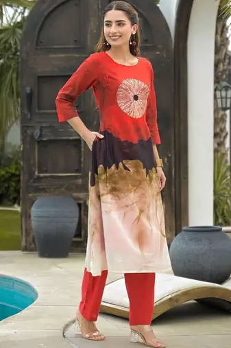 Women Printed Regular Pure Cotton Kurta with Trousers