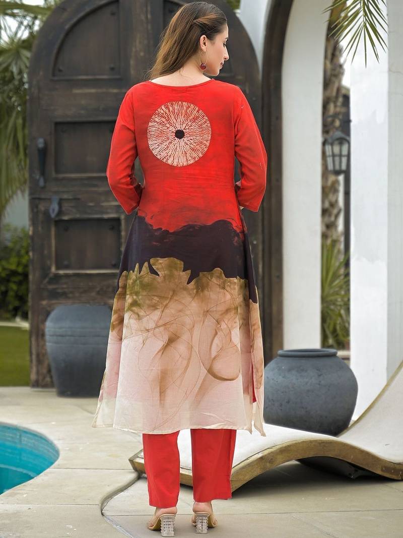 Women Printed Regular Pure Cotton Kurta with Trousers
