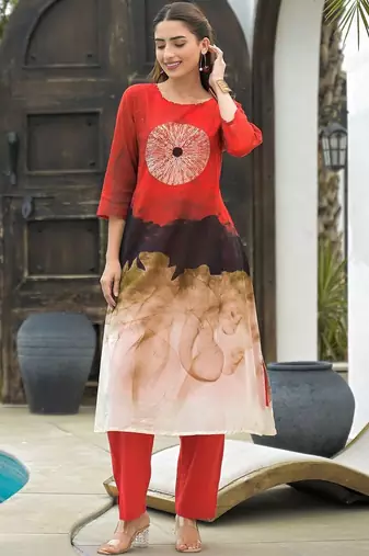 Women Printed Regular Pure Cotton Kurta with Trousers