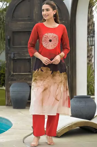 Women Printed Regular Pure Cotton Kurta with Trousers