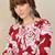 Floral Printed Pleated Mandarin Collar Pure Cotton A-Line Kurta with Trousers