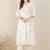 Women Floral Embroidered Cotton A-Line Kurta with Trousers