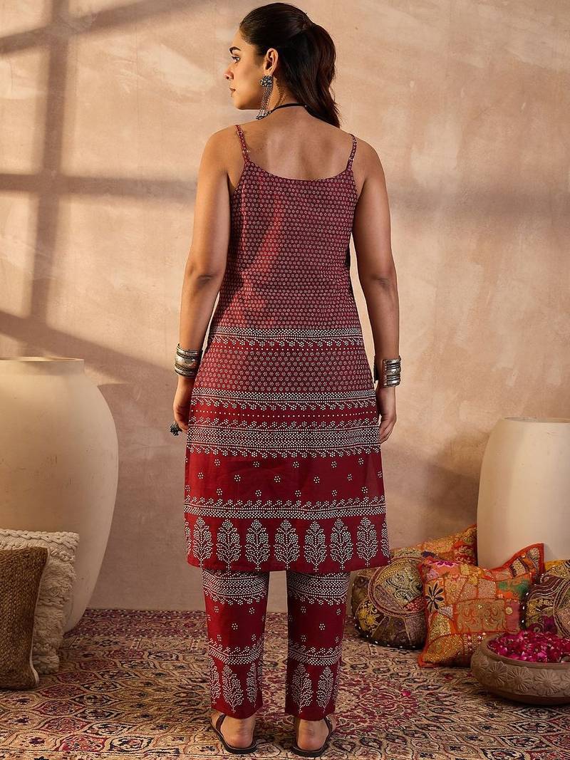 Women Ethnic Motifs Printed Pure Cotton Kurta with Trousers