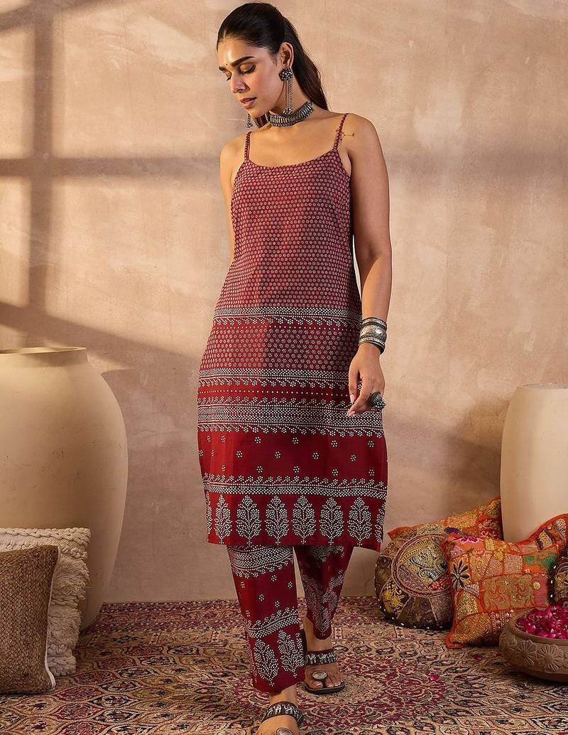 Women Ethnic Motifs Printed Pure Cotton Kurta with Trousers