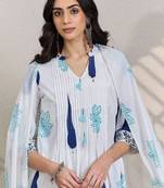Women Ethnic Motifs Printed Regular Pure Cotton Kurta with Trousers & With Dupatta