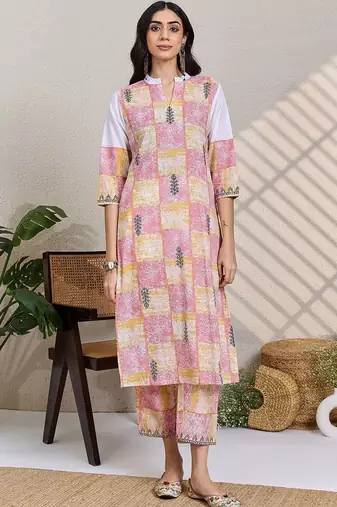Women Ethnic Motifs Printed Regular Pure Cotton Kurta with Trousers & Dupatta