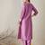 Floral Embroidered V-Neck Kurta with Trousers